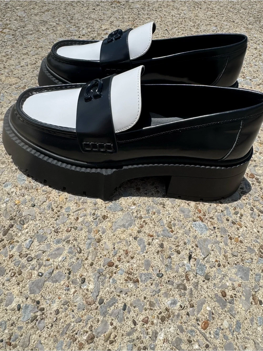 COACH Leah Loafer Black White Loafer